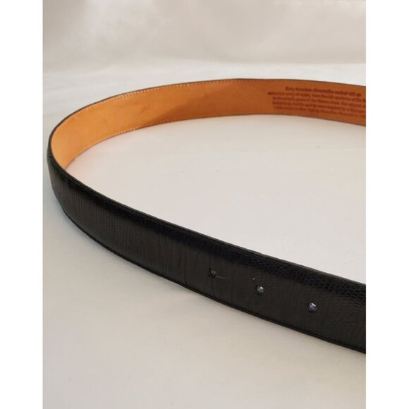 Vintage Brighton Museum Collection Croc Leather Belt Women's Sz L Black 1995 - Picture 7 of 9